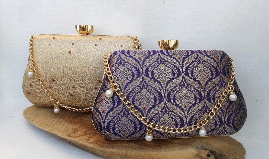 Pure Banarasi Brocade Royal Clutch