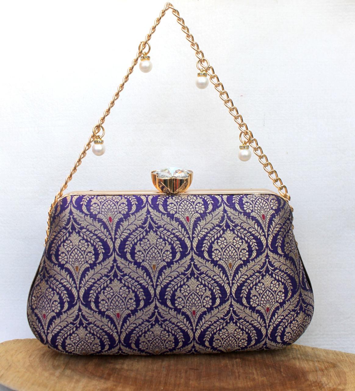 Pure Banarasi Brocade Royal Clutch