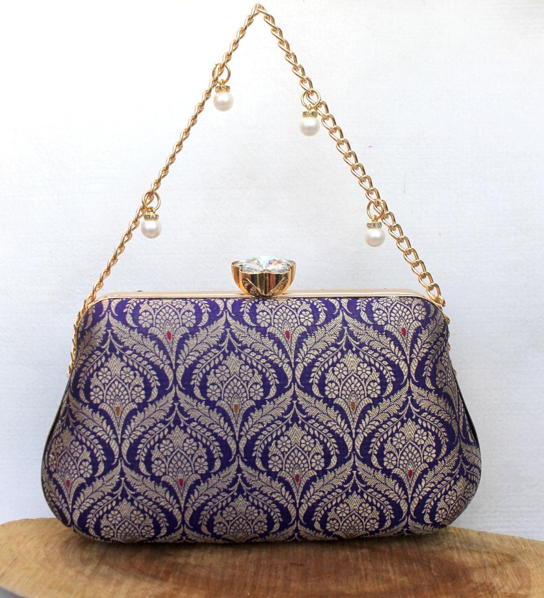 Pure Banarasi Brocade Royal Clutch
