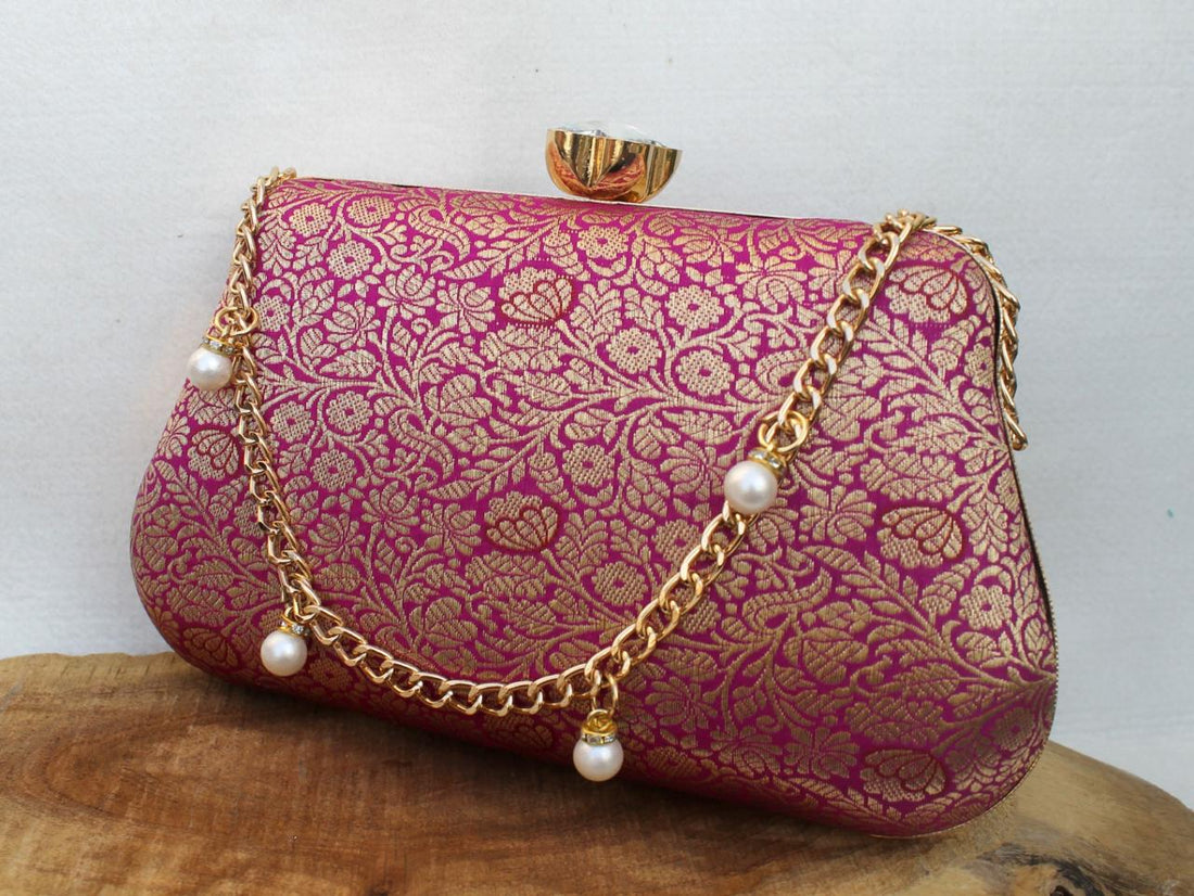 Pure Banarasi Brocade Royal Clutch