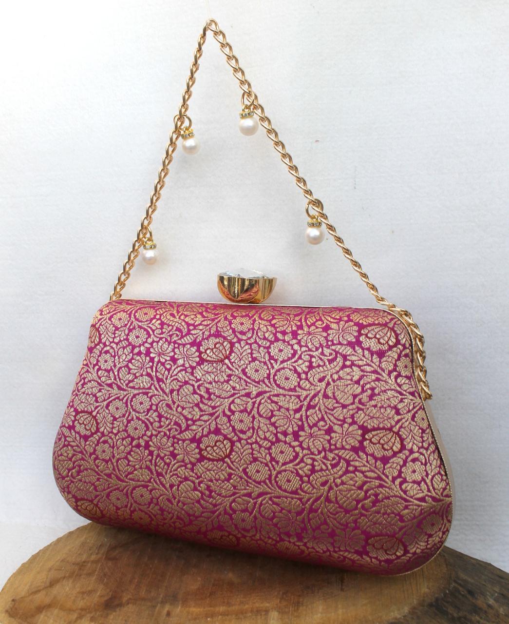 Pure Banarasi Brocade Royal Clutch