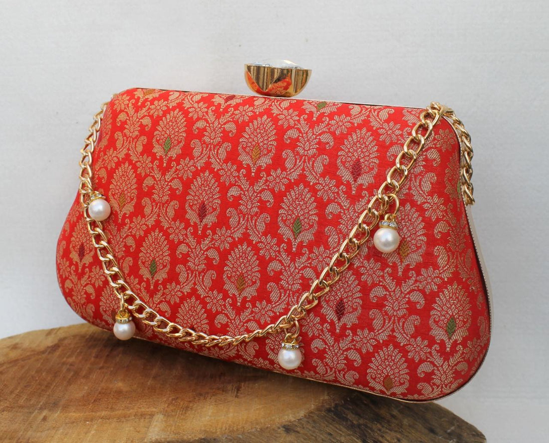 Pure Banarasi Brocade Royal Clutch