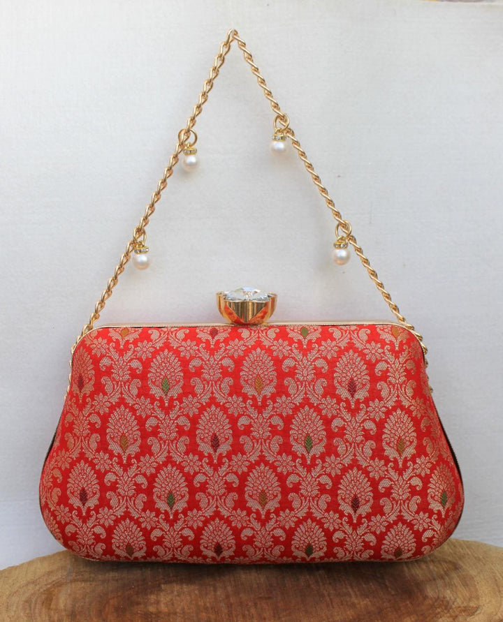 Pure Banarasi Brocade Royal Clutch