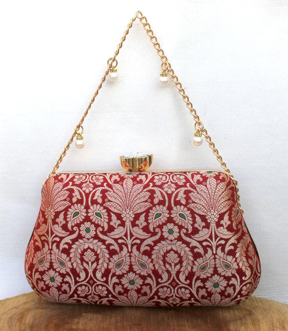 Pure Banarasi Brocade Royal Clutch