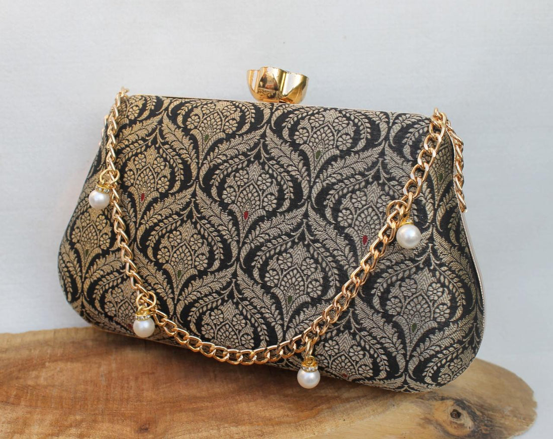 Pure Banarasi Brocade Royal Clutch
