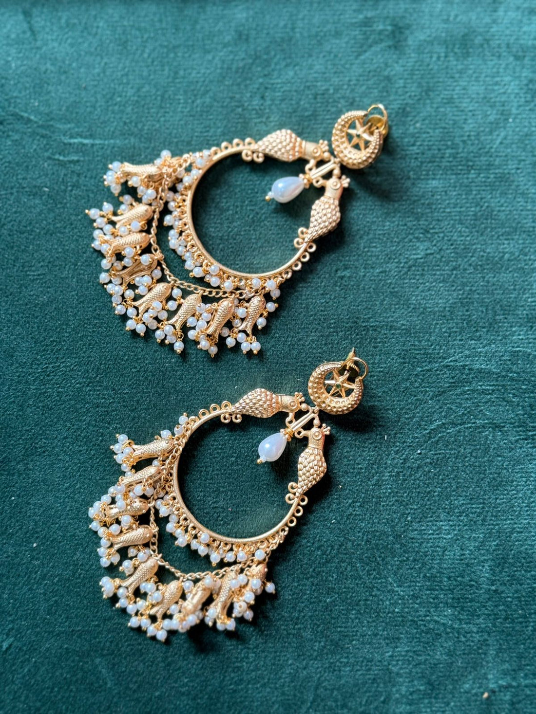 Mayura Pearl Chandbali Earrings