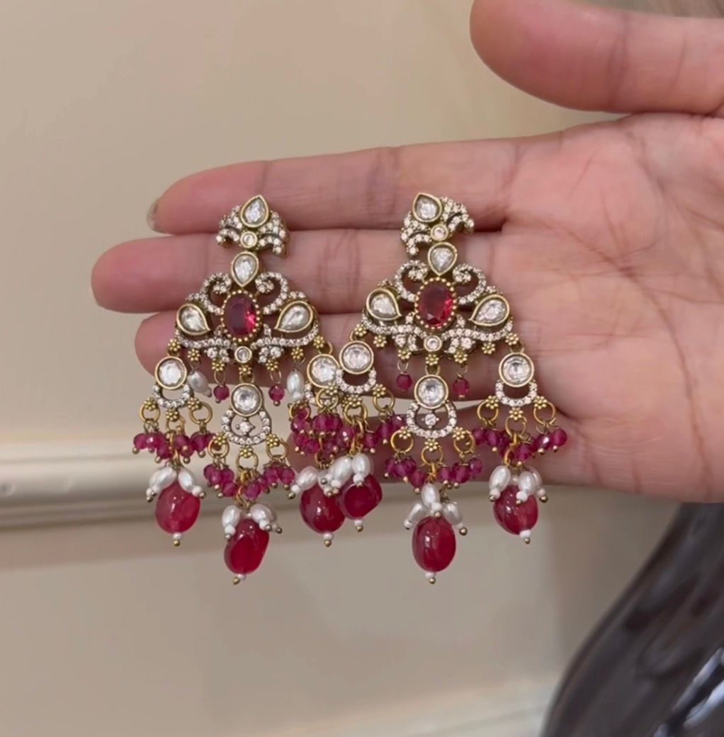 Rang Rani Kundan Jhumka Earrings