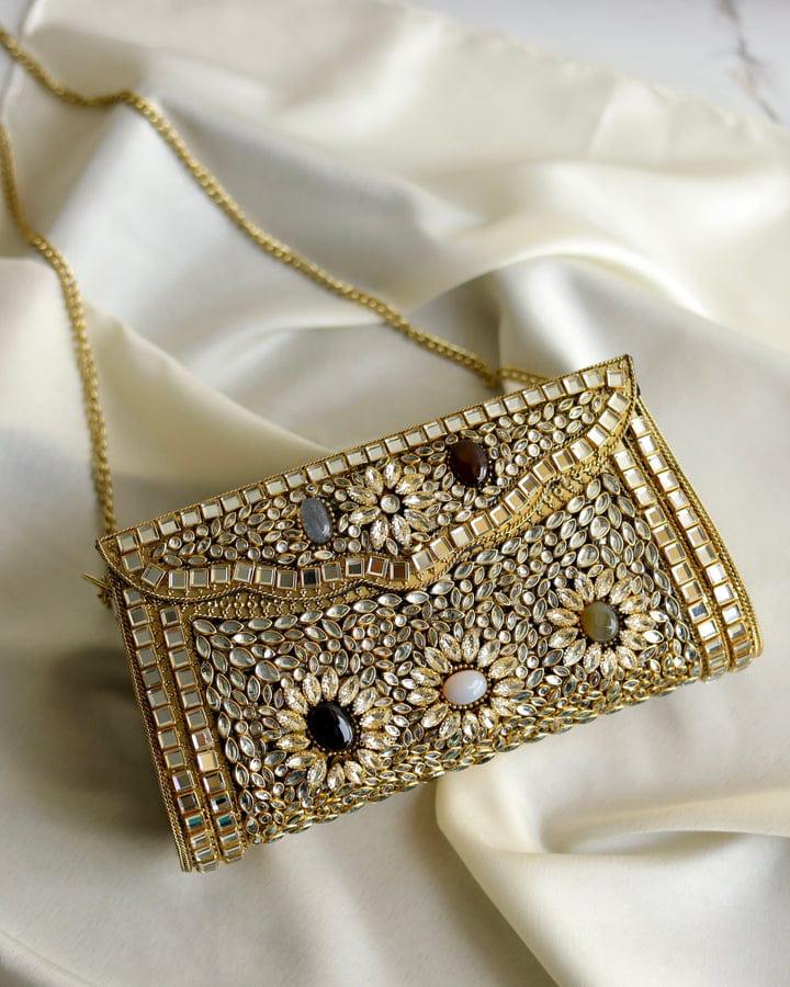 Rajwada Floral Kundan Clutch