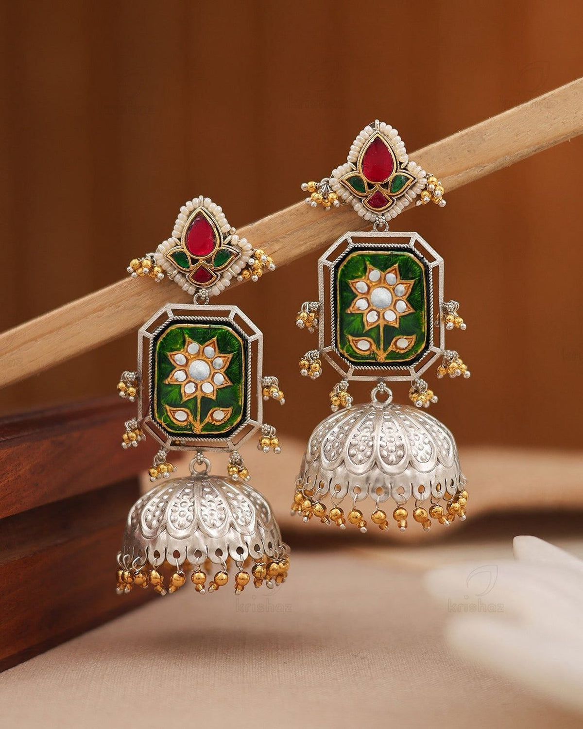 Product Name: Vrinda Meenakari Jhumkas