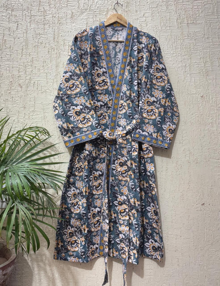 NeelVanam Luxe – Hand Block Printed Premium Bathrobe