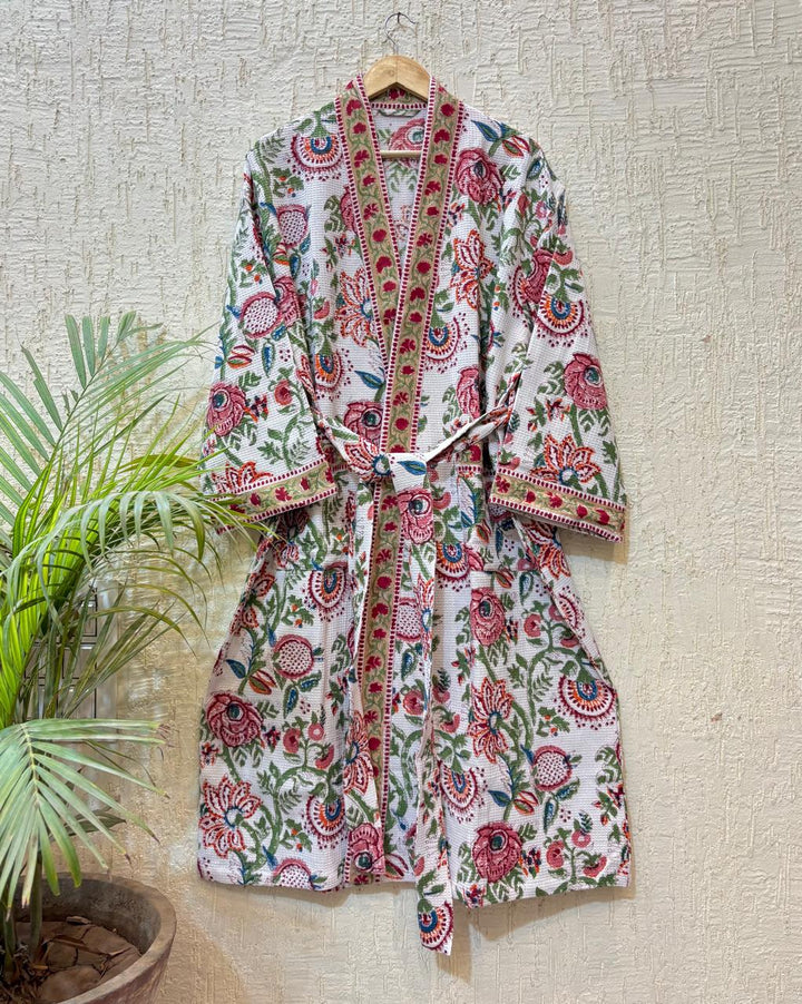 PhoolBagh Royale – Hand Block Printed Premium Bathrobe