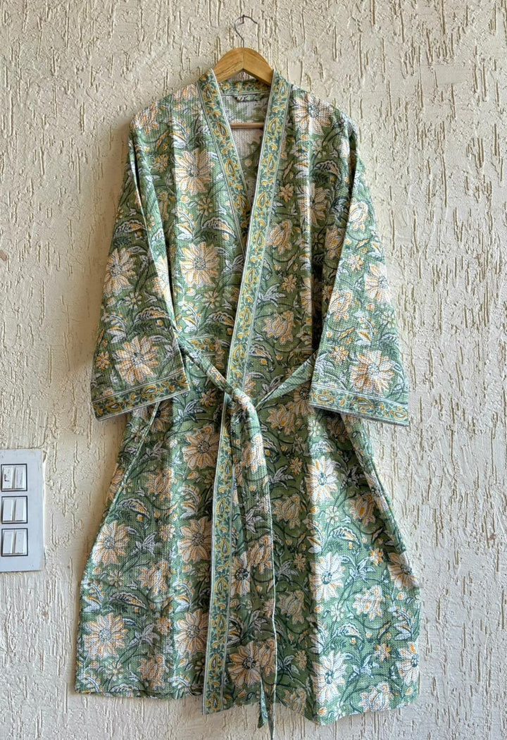 Panna Pushp Royale – Hand Block Printed Premium Bathrobe