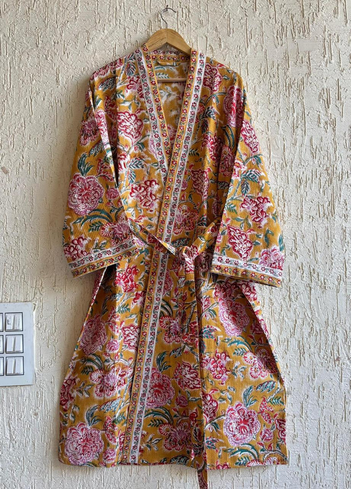 SuryaPushp Royale – Hand Block Printed Premium Bathrobe