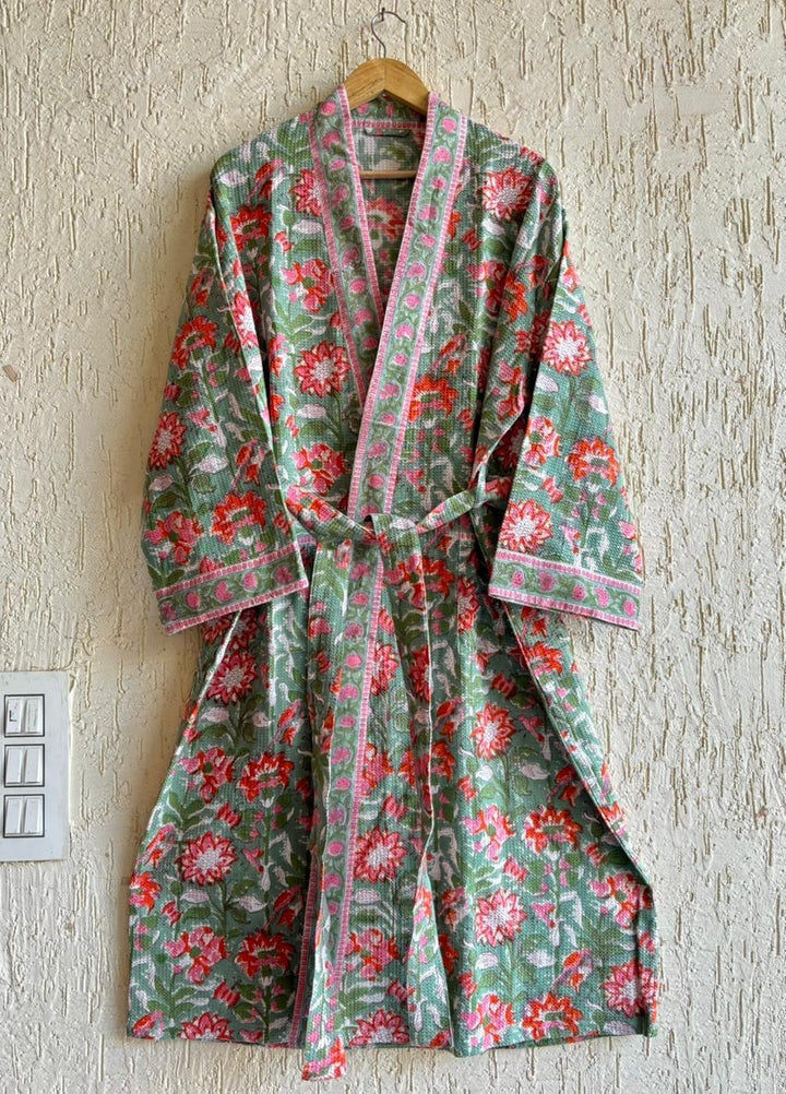 Panna Gulnaar Royale – Hand Block Printed Premium Bathrobe