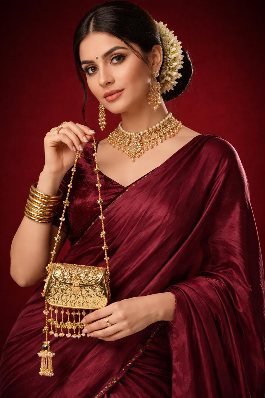 Rajwada Pearl Tassel Potli