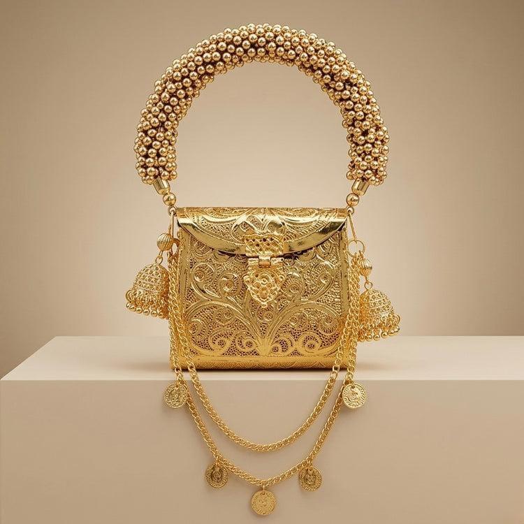 Regal Filigree Gold small Potli Bag