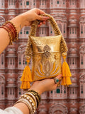 Nazraana Brass Bag – Phulkari Resham