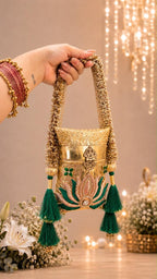 Nazraana Brass Bag – Phulkari Resham
