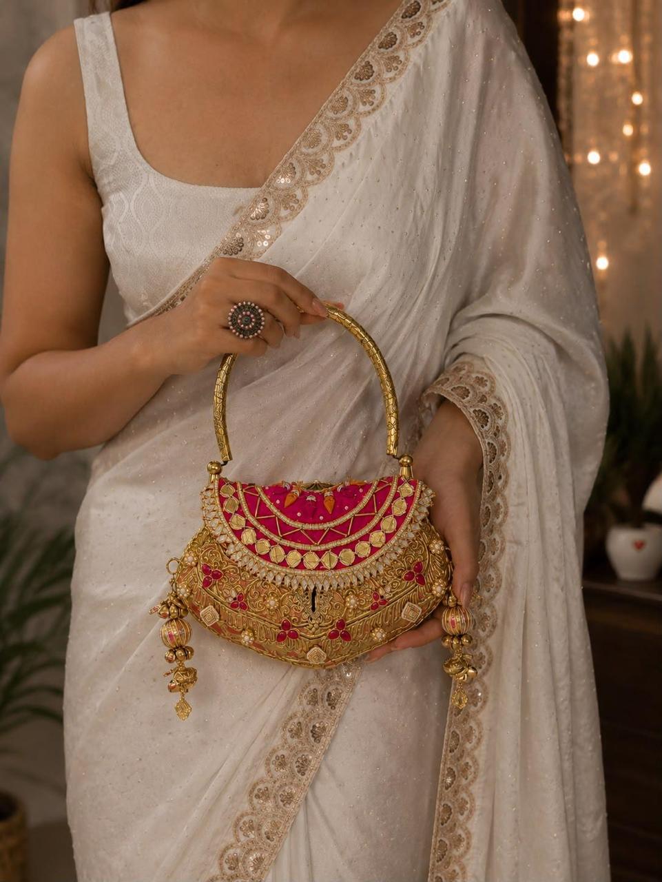Nazraana Brass Bag – Gulaabi Edition