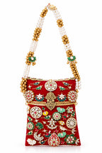 Rajwada Royale Red Potli Clutch