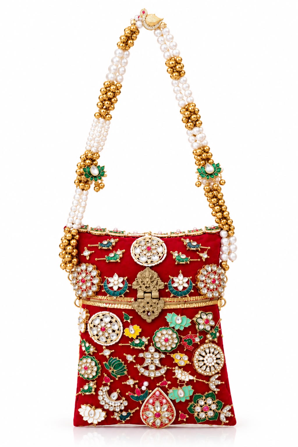 Rajwada Royale Red Potli Clutch