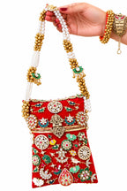 Rajwada Royale Red Potli Clutch
