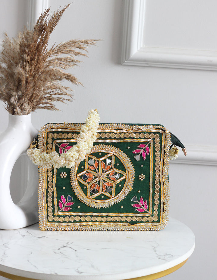 Param Sundari Gota Patti Bag Green