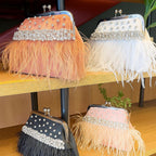 Feather Luxe Silk Clutch