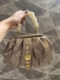 Silver Metallic Lotus Potli – Handcrafted Elegance