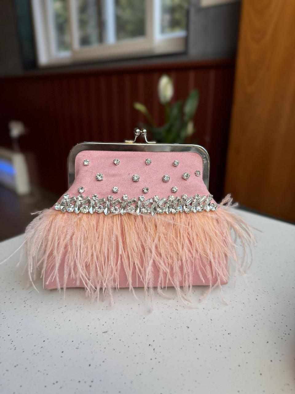 Feather Luxe Silk Clutch