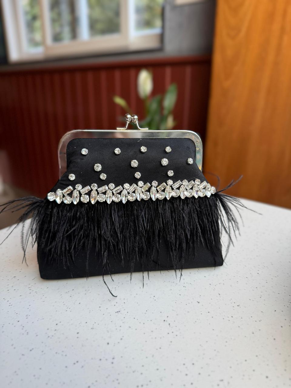 Feather Luxe Silk Clutch
