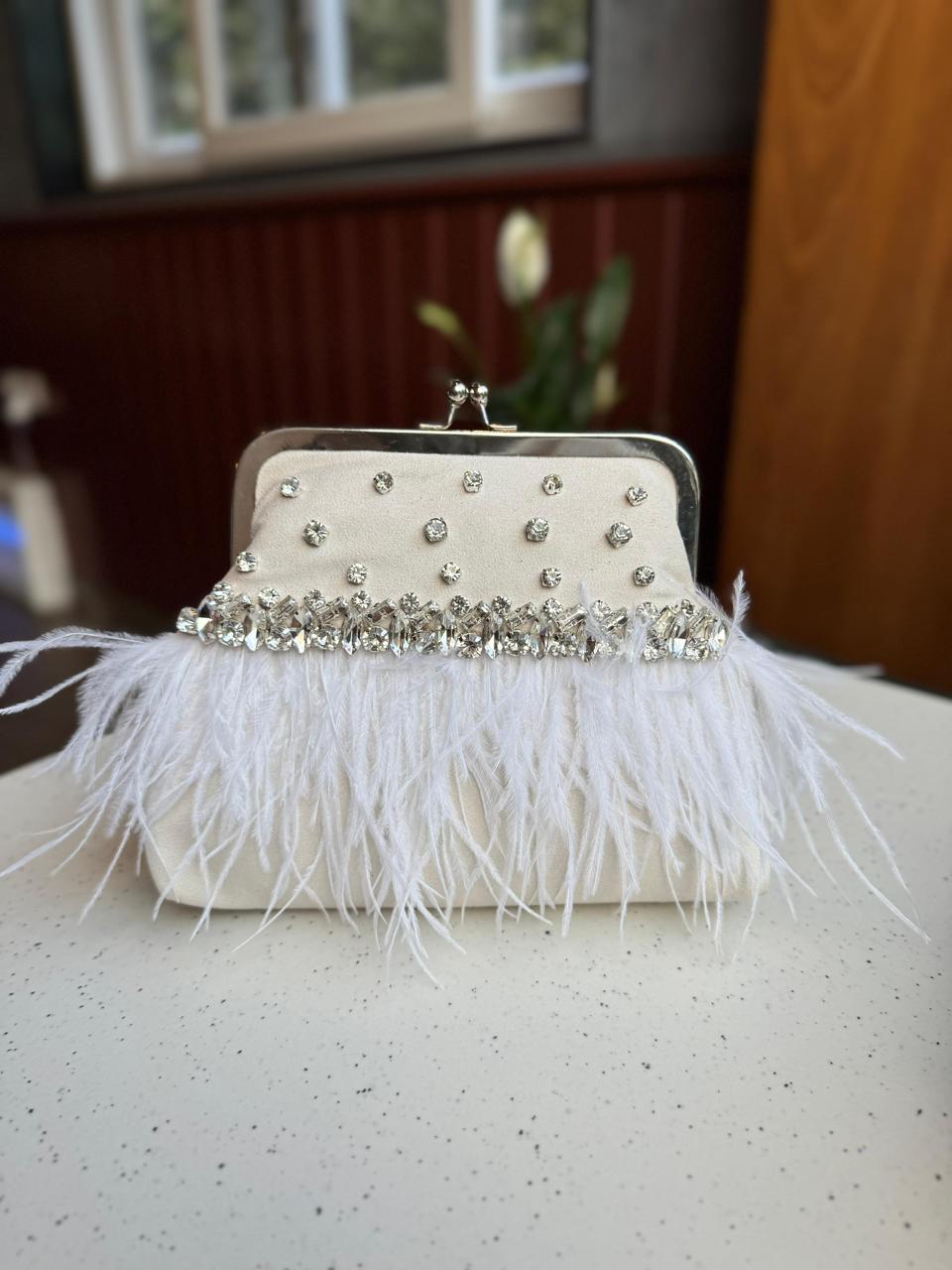 Feather Luxe Silk Clutch