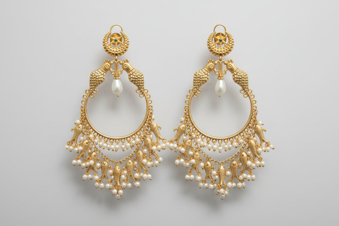 Mayura Pearl Chandbali Earrings
