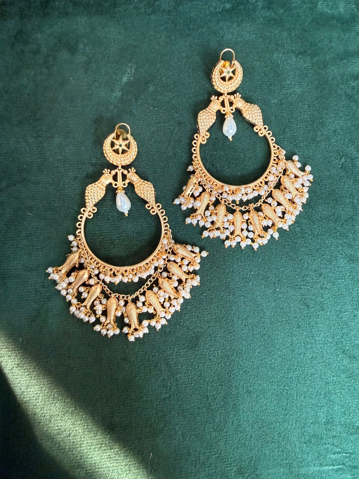 Mayura Pearl Chandbali Earrings