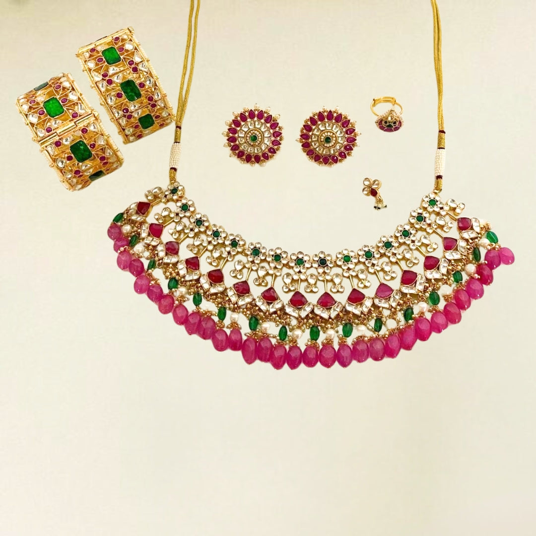Gulabi Haar Combo Set