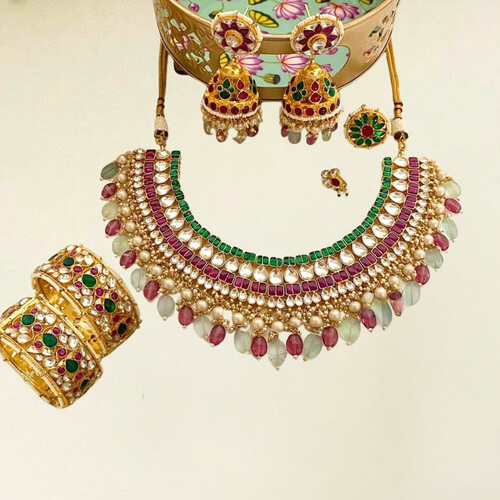 Jadau Kundan Rani Combo Set