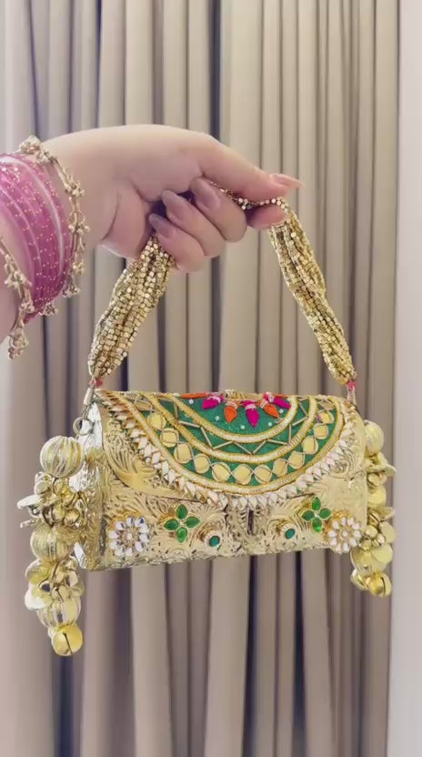 Nazraana Brass Bag – Bridal Metal Collection
