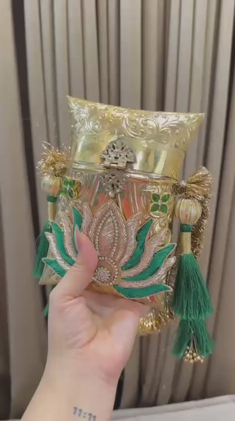 Nazraana Brass Bag – Phulkari Resham